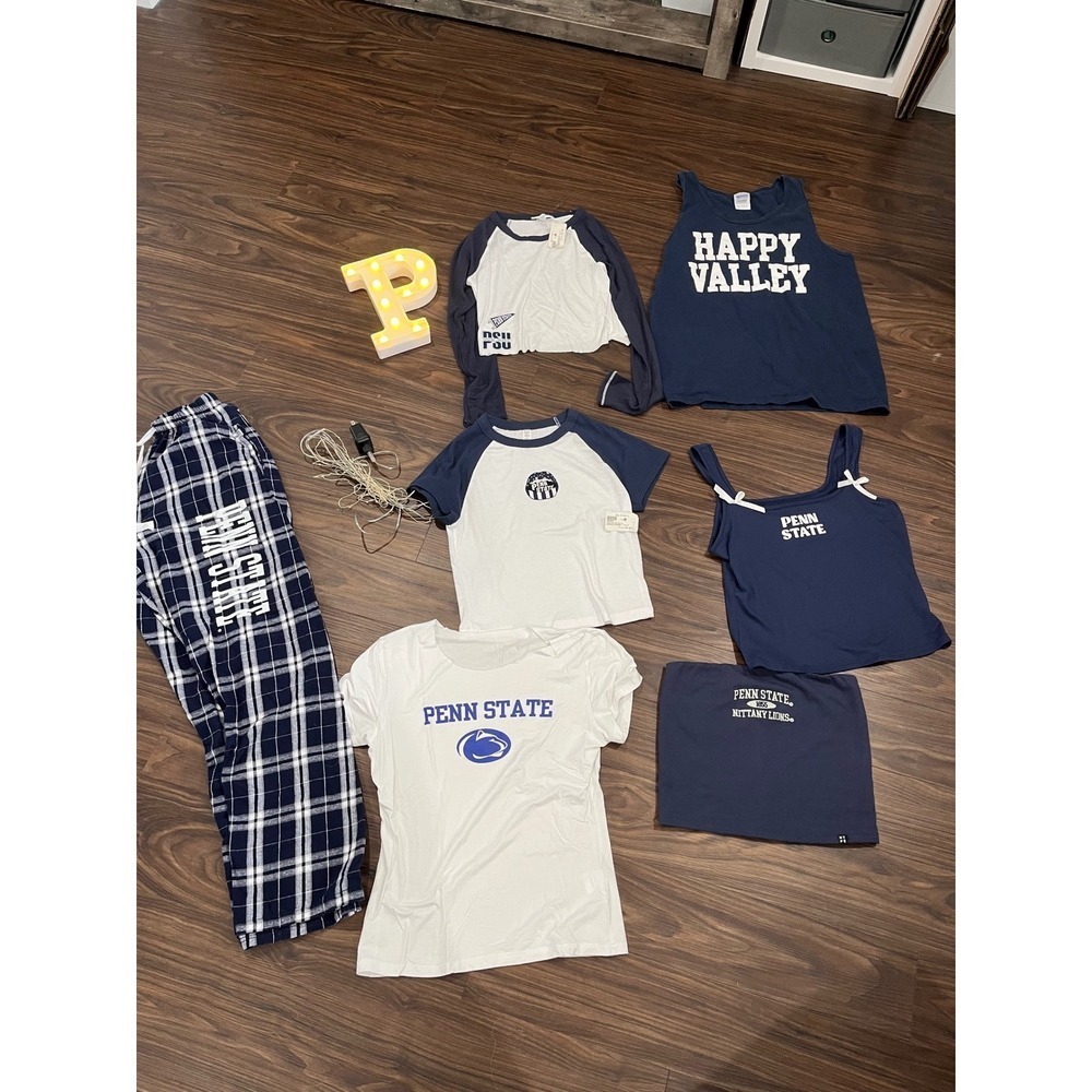 Penn State PSU Nittany Lions Women Fan Bundle Tops Plaid Pants Marquee Light P